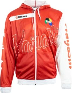 Hoody TOP TEN Karate WKF - Red/white, 19341-41