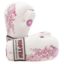 TOP TEN Flowers Pointfighter Gloves White/Pink