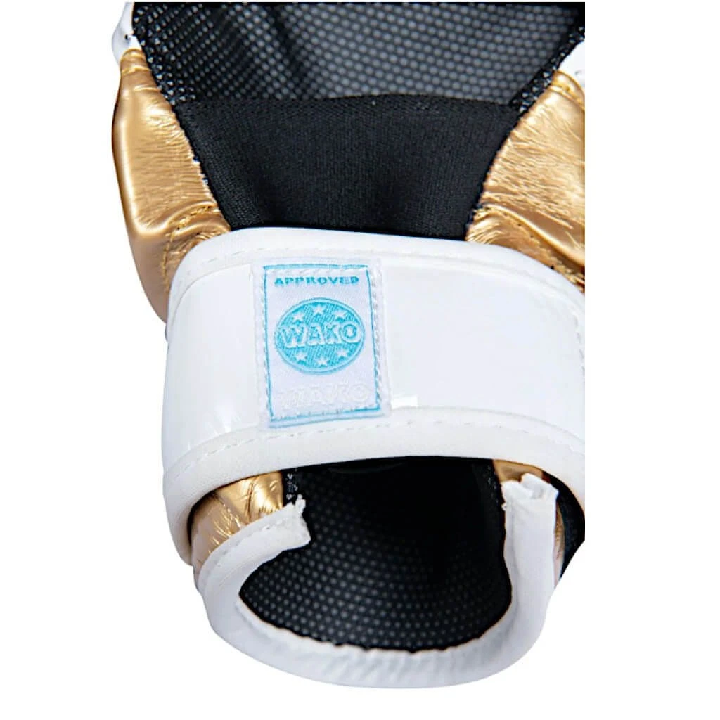 TOP TEN Glossy Block Pointfighter Gloves White/Gold - Image 4