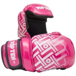 TOP TEN Glossy Block PRISM Pointfighter Gloves Pink