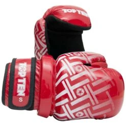 TOP TEN Glossy Block PRISM Pointfighter Gloves Red