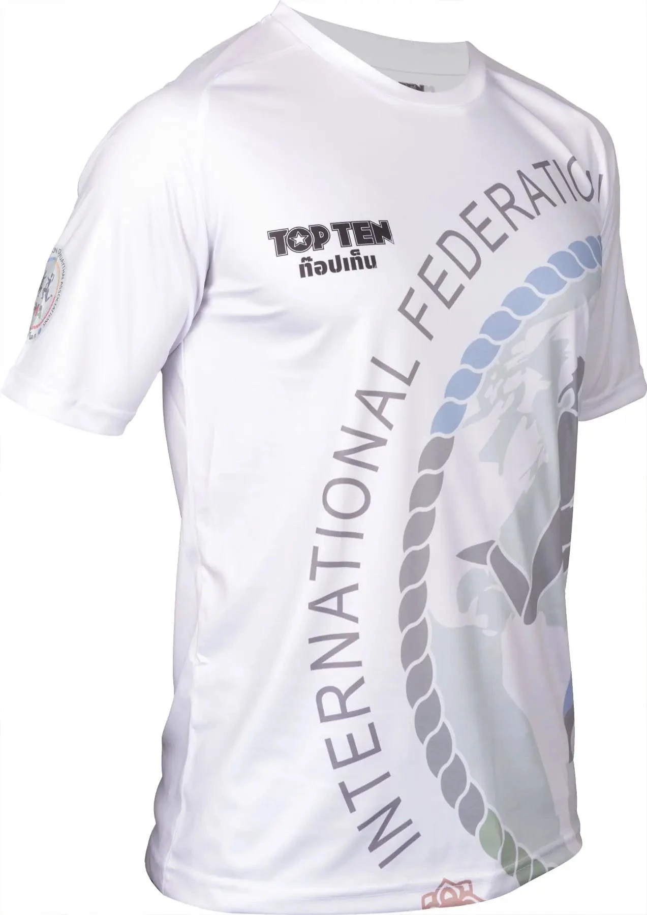 Top Ten IFMA Training T-Shirt Royal Muay - White - Image 3